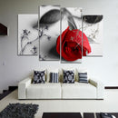 Miico Hand Painted Four Combination Decorative Paintings Botanic Rose Wall Art For Home Decoration
