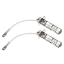 2Pcs H3 60W High Power 10 LED SMD 2835 White Fog Driving Light DRL DRL Bulb Lamp
