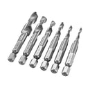 Drillpro 6pcs HSS 1/4" Hex Shank Countersink Drill Bit Set UNC or Metric Deburr Countersink Bits
