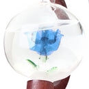 Weather Forecast Rose Crystal Globe Wooden Base Storm Glass Home Decorations Gift