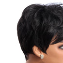 4 Inch Black Short Straight Synthetic Hair Wigs Kabekalon Bang Women Lady