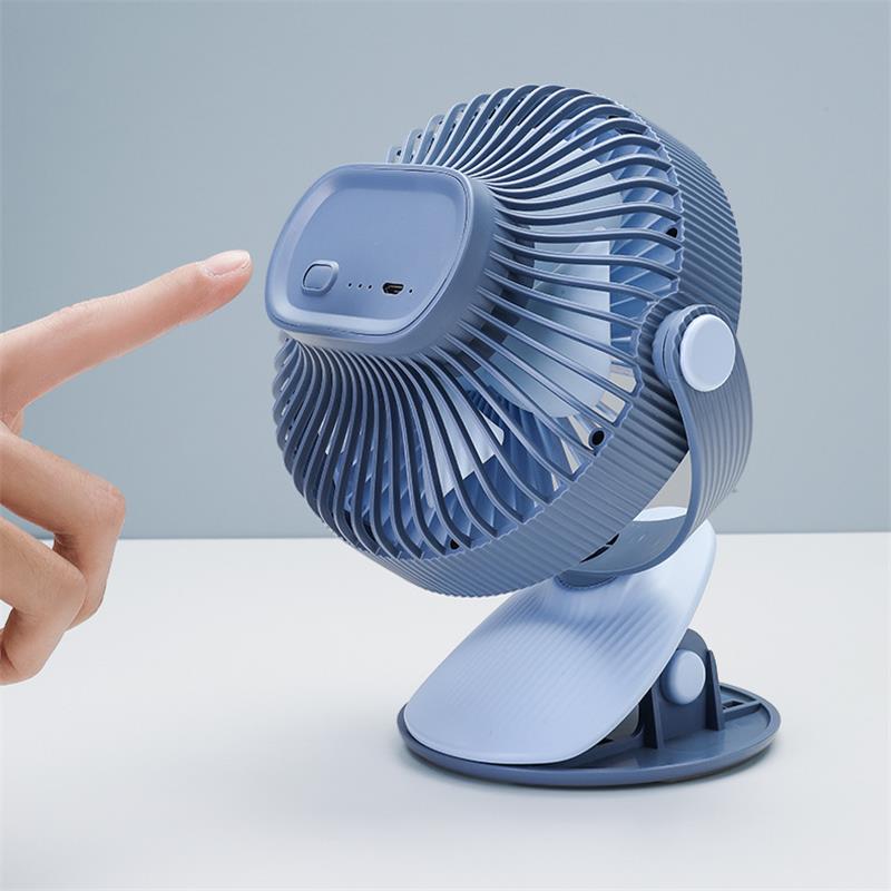 Well Star WT-F15 Portable Clip Fan 360 Degrees Rotation USB Mini Stripe Fan Rechargeable Air Cooling Fan Clip Desktop Fan Dual Use Portable Home Student Office Fan