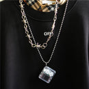 Vintage Titanium Steel Game Console Pendant Necklace Classic Mini Arcade Games Necklace