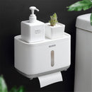 Bakeey Simple Multifunctional Tissue Holder Nail Free Waterproof Bathroom Roll Box Wall Hanging Tissue Box