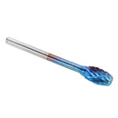 Drillpro 10Pcs 3mm Shank Blue Nano Tungsten Carbide Burrs 6mm Head Rotary File Set