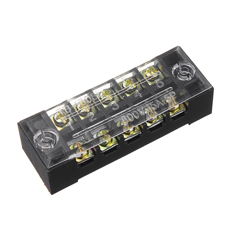 3 Pcs Dual Row 5 Position Screw Terminal Strip 600V 15A Insulated Terminal Barrier Strip
