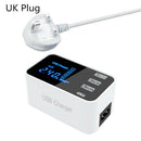 3USB Port  USB Charger Type C LCD Display Charger 100-240V Charging Station