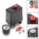 220V 1/4inch BSP 4 Port Single Phase Air Compressor Pressure Switch with Safety Valve Gauge