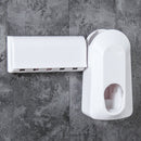 Automatic Toothpaste Dispenser 5 Electric Toothbrush Holder Set Wall Mount Stand White