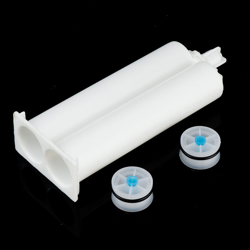 5Pcs/set 50ml 1:1 AB Glue Tube Dual Glue Cartridge Two Component Dispenser Tube with Mixing Tube Mixing Syringe for Industrial Glue Applicator