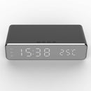 Electric LED 12/24H Alarm Clock With Phone Wireless Charger Table Digital Thermometer Display Desktop Clock