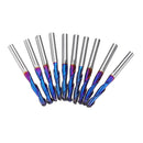 Drillpro 10pcs 3.175mm Shank Blue Coated Spiral Ball Nose End Mill 0.8-3.175mm CNC Milling Cutter