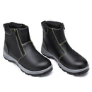 lens Men's Safety Steel Toe Non-Slip Zipper Boots Waterproof Outdoor Welding Work Shoes