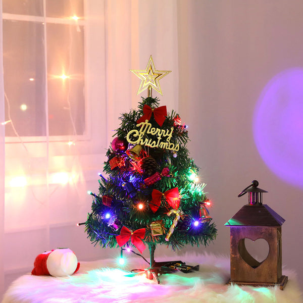 Tabletop Artificial Small Christmas Tree Artificial Lit LED Indoor Decorations
