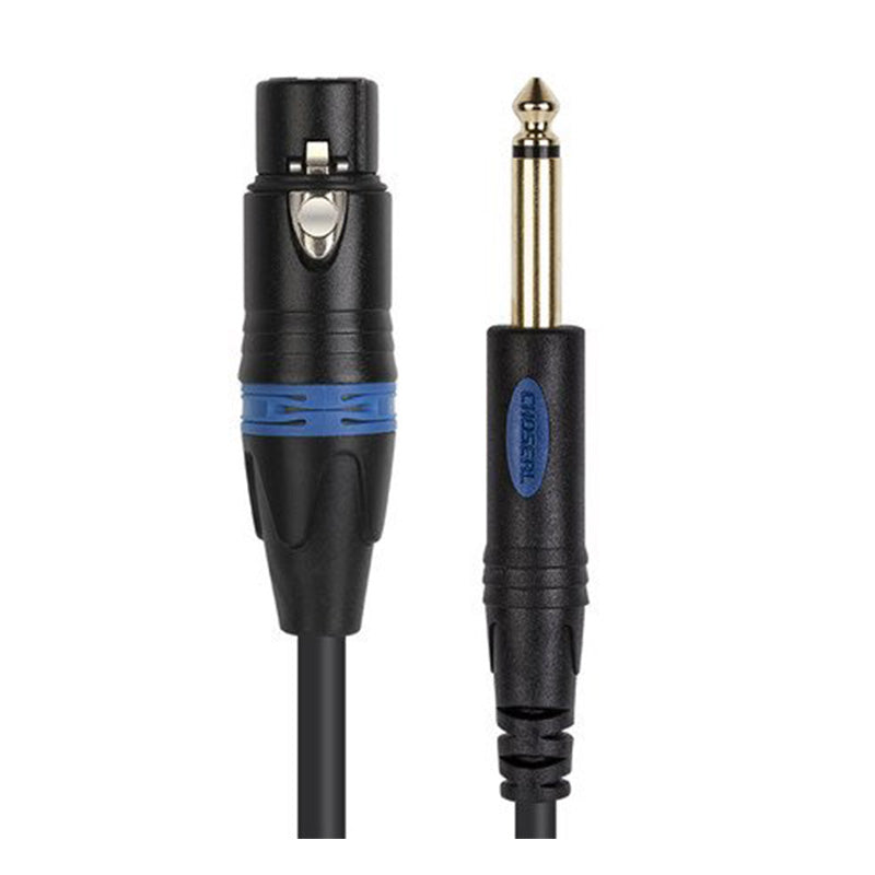 CHOSEAL Alloy 6.35mm Female to Male AUX Audio Cable For Microphone Mixer