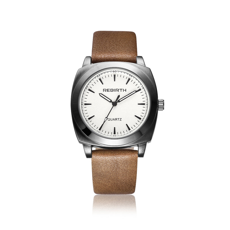 REBIRTH RE042 Casual Style Waterproof Women Wrist Watch Leather Strap Quartz Watches