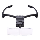 Headbrand LED Magnifier Loupe Reading Glasses 5 Lens 1.0X 1.5X 2.0X 2.5X 3.0X Repairing Tool