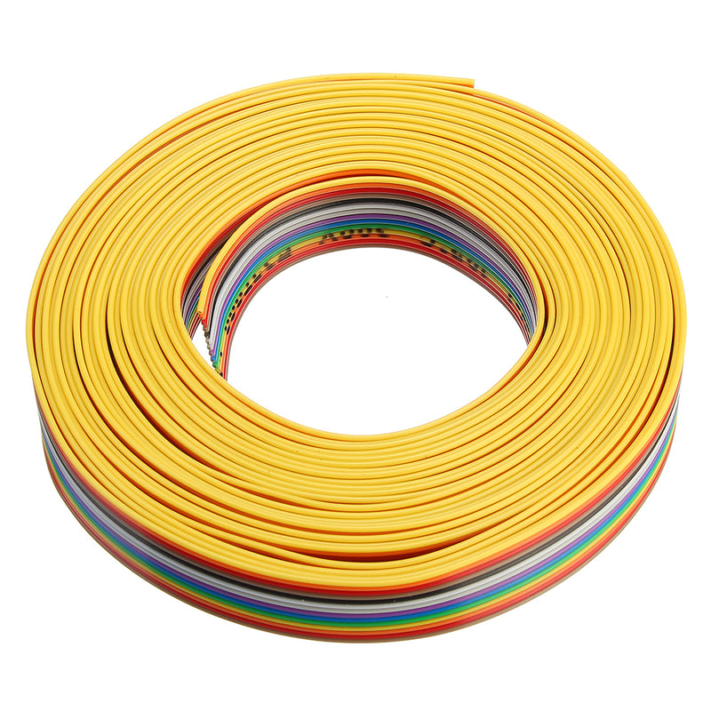 5pcs 5M 1.27mm Pitch Ribbon Cable 14P Flat Color Rainbow Ribbon Cable Wire Rainbow Cable