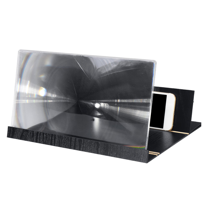 12" Wood Foldable 3D HD Phone Screen Magnifier Movie Video Amplifier For Smart Phone iPhone XS Max Samsung Galaxy S10+