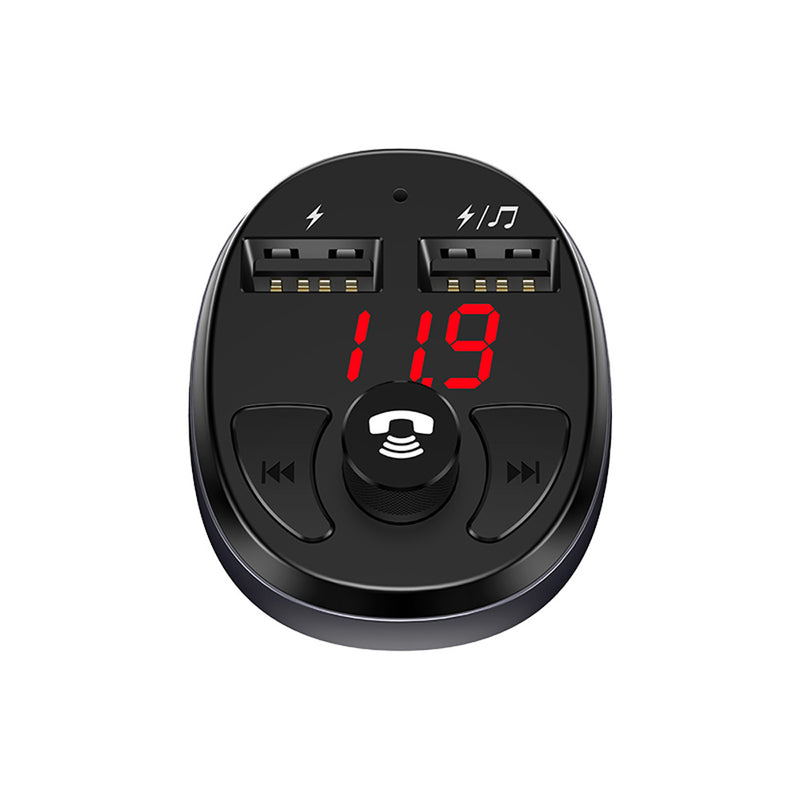 USAMS 3.1A Dual USB Bluetooth Adapter FM Transmitter Aux Modulator Car Charger For HUAWEI P30 iPhone X XS S10 S10+ Handsfree MP3 Player Audio Player