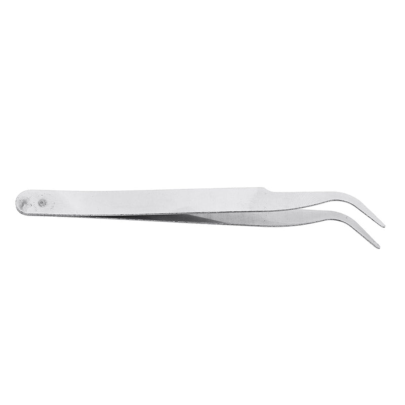 2pcs Mini Stainless Steel Tweezer Straight and Elbow Head Tweezer