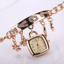 Fashion Women's Alloy Bracelet Watch with Diamond LOVE Quartz Bracelet Watch