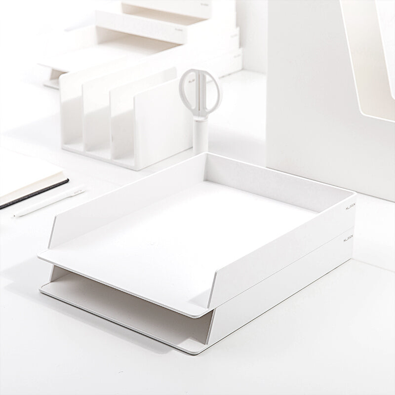 NUSIGN NS021 Stackable 2 Layers File Tray Holder Desktop Books Storage Rack Box Organizer Office Supplies