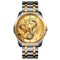 SKMEI 9193 Luxury Chinese Dragon Pattern Golden Waterproof Men Watch Quartz Watch