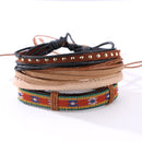 Casual Unisex Multi Bracelet Adjustable Woven Leather Bracelets for Men Gift for Him Her