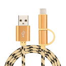 Bakeey 3A 2 in1 Micro Type-C Fast Charging Nylon Weave Data Cable  With Packaging Tiger Pattern For HUAWEI P30 XIAOMI MI9 Oneplus 7 S10 S10+
