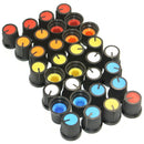 30Pcs Grey Plastic For Rotary Taper Potentiometer Hole 6mm Knob