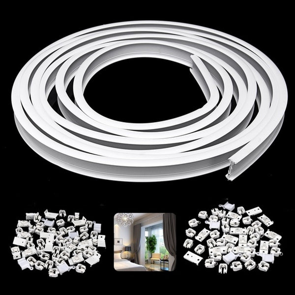 3M Flexible Ceiling Mounted Curtain Track Rail Straight Slide Window Balcony Cabinet Guide Rail Slides