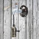Industrial Vintage Retro E27 Water Tap Pipe Wall Light Fixture for Study Living Room