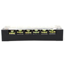 Excellway TB-2506 600V 25A 6 Position Terminal Block Barrier Strip Dual Row Screw Block Covered W/ Removable Clear Plastic Insulating Cover