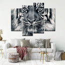 Miico Hand Painted Four Combination Decorative Paintings Tiger Head Wall Art For Home Decoration