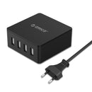 ORICO USB Charger 4 Port EU Plug Universal Smart Phone USB Charger 5V 6.0A 30W Output for iPhone 11 Pro X XR XS Max 8 Plus for Samsung S9/S9+ S8 Note 9 - White
