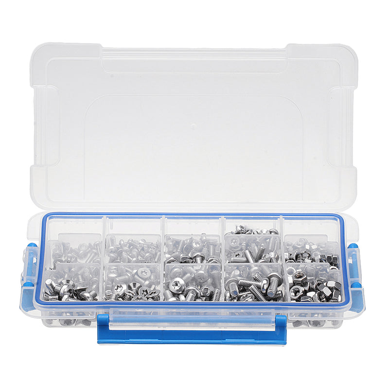Suleve MXST2 480Pcs M4 M5 M6 Torx Screw Pan&Flat Head 304 Stainless Steel Bolt Assortment