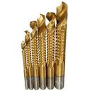 Drillpro 6Pcs Titanium Coated Twist Drill Bits Wood Metal Plastic Cutting Saw Drill Bit Set