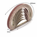 Drillpro 10pcs 60 to 600 Grit 15mm x 452mm Sanding Belts for Angle Grinder Sanding Belt Adapter