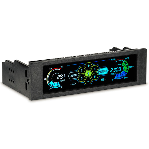 5.25" Color Display Drive Bay PC Computer CPU Cooling LCD Front Panel Temperature Controller Fan Speed Control for Desktop