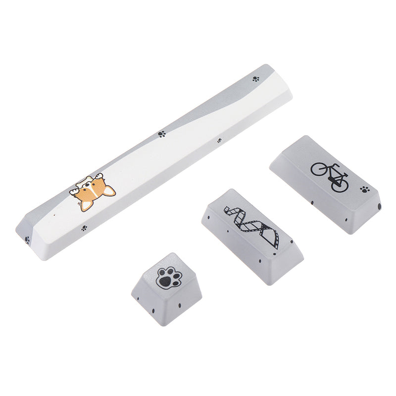 Five-sided Dyesub PBT OEM Profile Yellow Dog Space Bar 6.25u Novelty Keycap + ESC Enter Keycaps