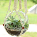 Macrame Flower Pot Planter Holder Basket Hanging Rope with Beads for Home Indoor Outdoor Decorations
