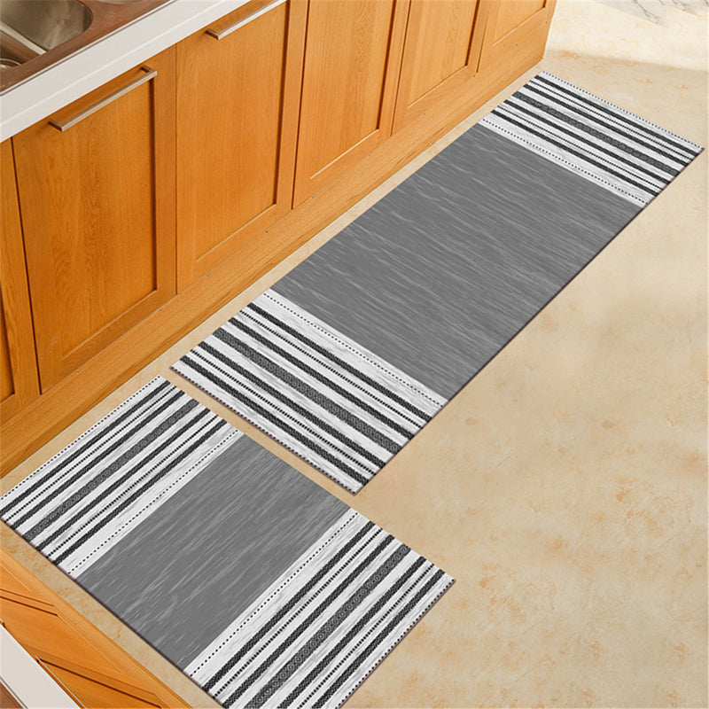2pcs Kitchen Floor Carpet Non-Slip Area Rug Living Room Washable Door Mat Set