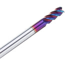 Drillpro 1-4mm HRC60 4 Flutes Milling Cutter Blue NACO Coated End Mill Cutter CNC Tool for Stainless Steel