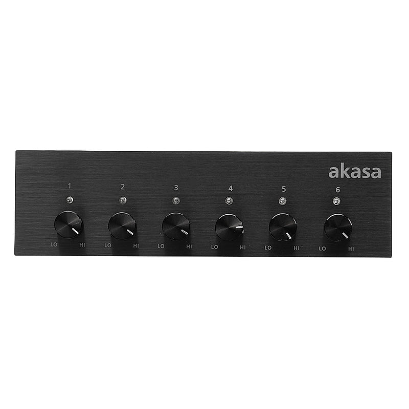 Akasa AK-FC-08BKV2 Front Panel Display Six Channel Fan Controller for 5.25 Inch PC Drive Bay