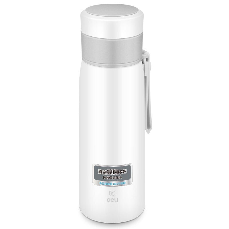 Deli 6076 500ml Portable Thermos cup Stainless Steel Vacuum Flask Thermo Water Bottle Insulated Cup Coffee Mug for Home Office Travel