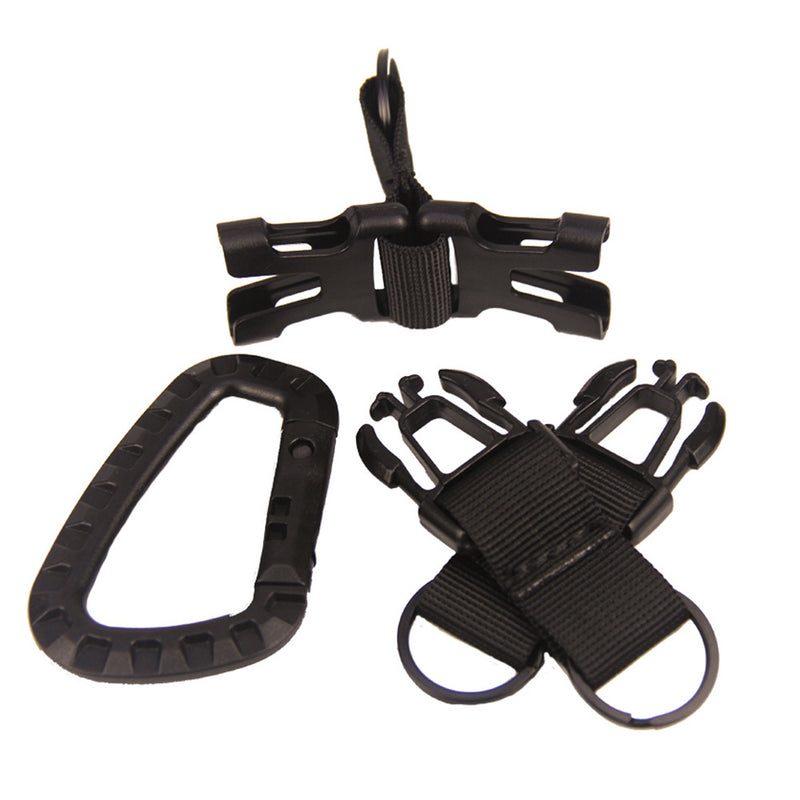 D Shape Tactical Buckle Climbing Buckle Carabiner Multifunctional Woven Key Chain Backpack Accessories