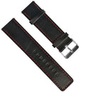 Red Thread Single Leather Watch Band Watch Strap for 47mm Amazfit GTR Smart Watch