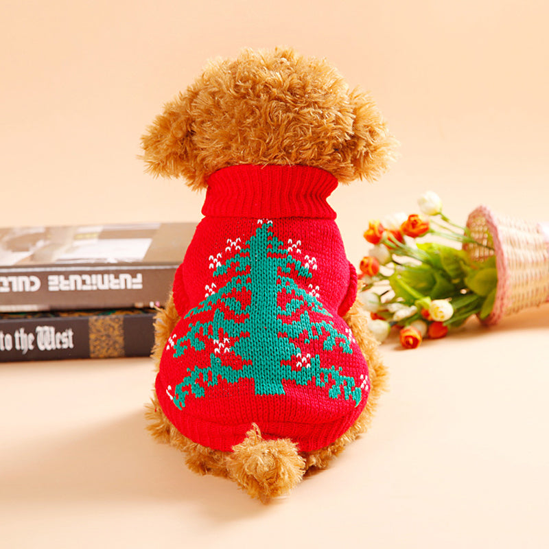 Christmas Tree Pet Dog Cat Sweater Autumn Winter Warm Puppy Coat Pullover Hoodie Clothes