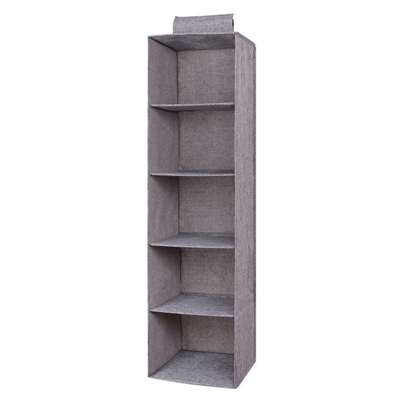 Minleaf Cotton Linen Hanging Closet Organizer Foldable Clothes Storage Bag